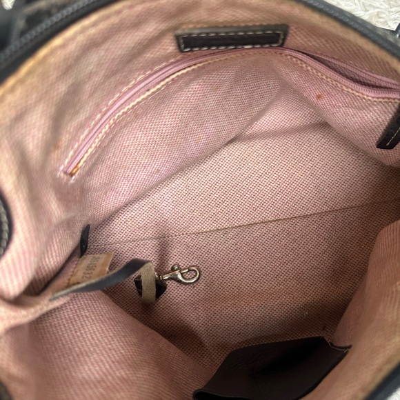 Dooney and Burke East West Slouch Black Pebbled Leather Hobo Bag - Picture 8 of 12